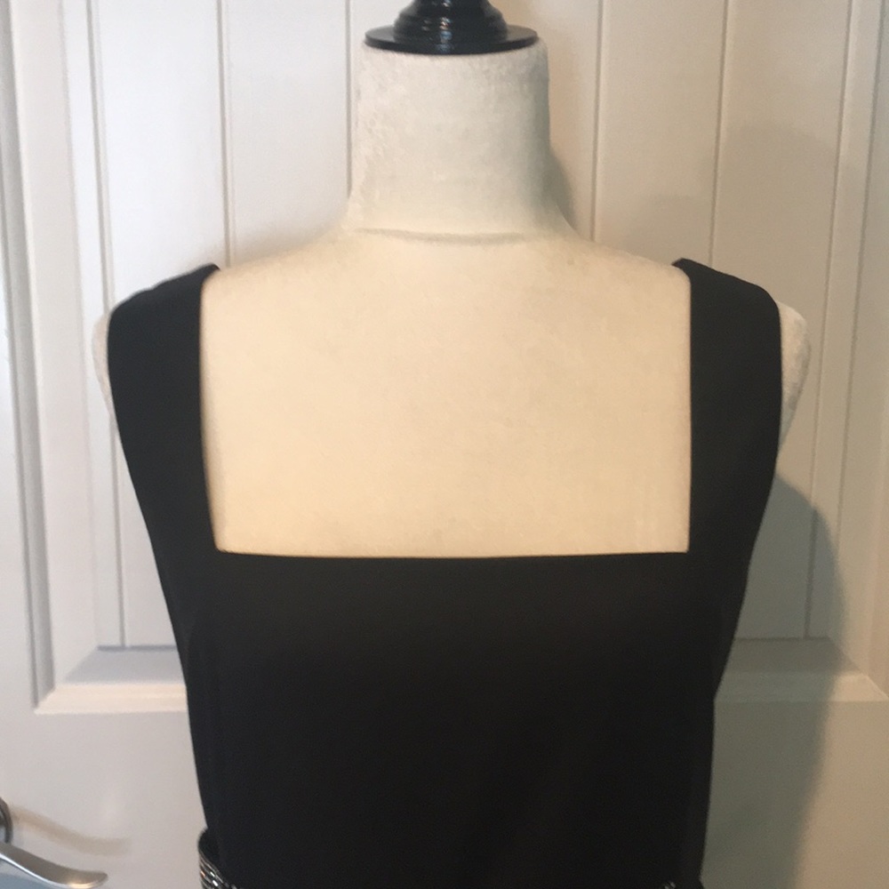 Tory Burch Black Midi Dress with Embellished Waist - Picture 3 of 16
